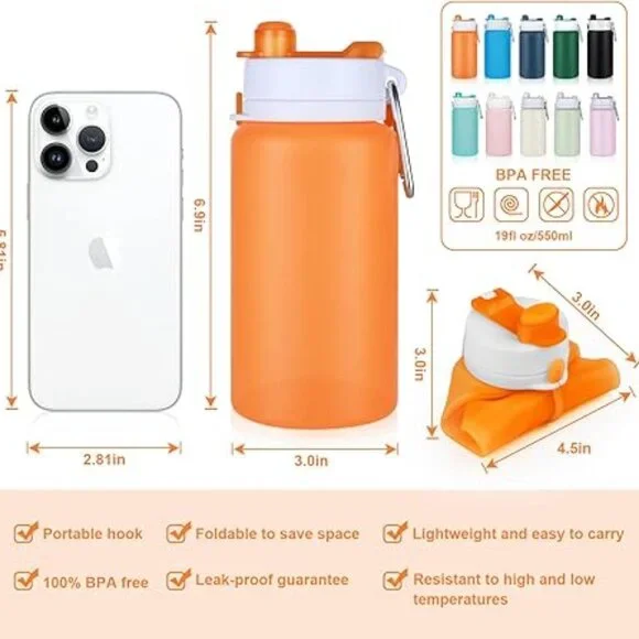 Packing Cubes Travel Bundle Collapsible Water Bottle & Silicone Bottle Covers - Picture 15 of 16